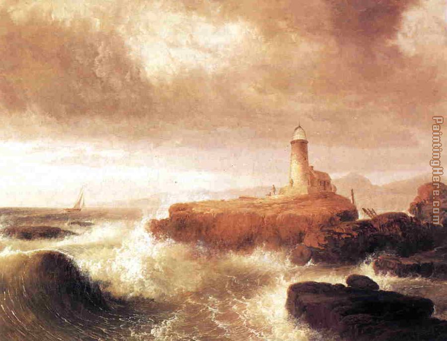 Desert Rock Lighthouse painting - Thomas Doughty Desert Rock Lighthouse art painting